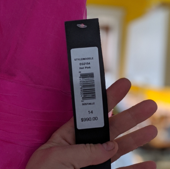 Badgley Mischka Hot Pink Maxi Dress - Picture 4 of 5